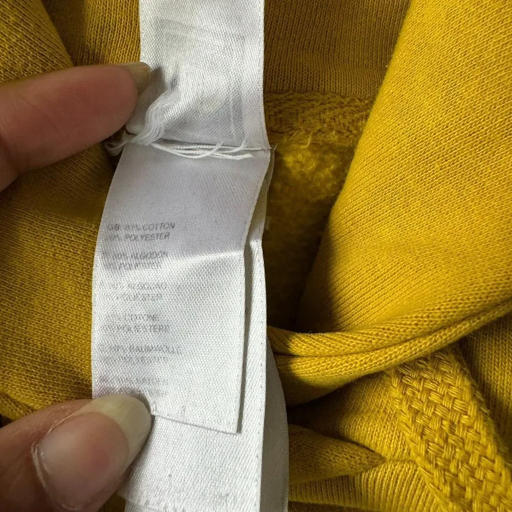 The North Face‎ Hoodie Mens Small Yellow Sweater Sweatshirt Outdoor Fleece Lined